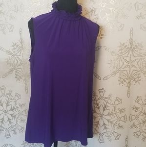 Liz McCoy purple blouse